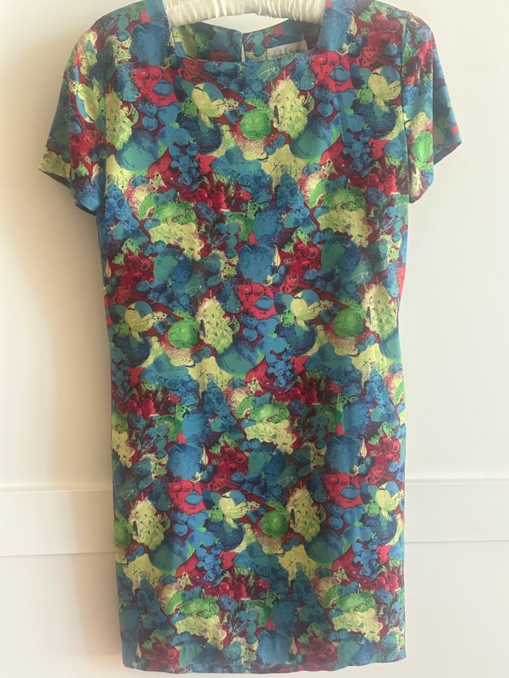Vibrant Floral-Print Mini Dress in Blue & Green
